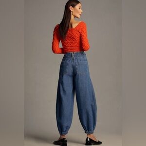 Anthropologie Pilcro Wharfside High-Rise Denim Joggers Size 26 New NWOT